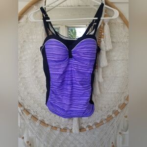 Gerry Purple/Black Push Up Tankini  Size M